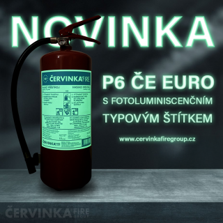 Novinka P6 Če EURO s fotoluminiscenčním štítkem